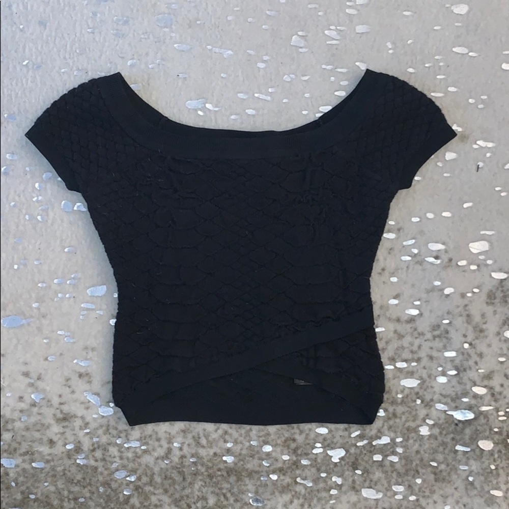 Off the shoulder black crop top